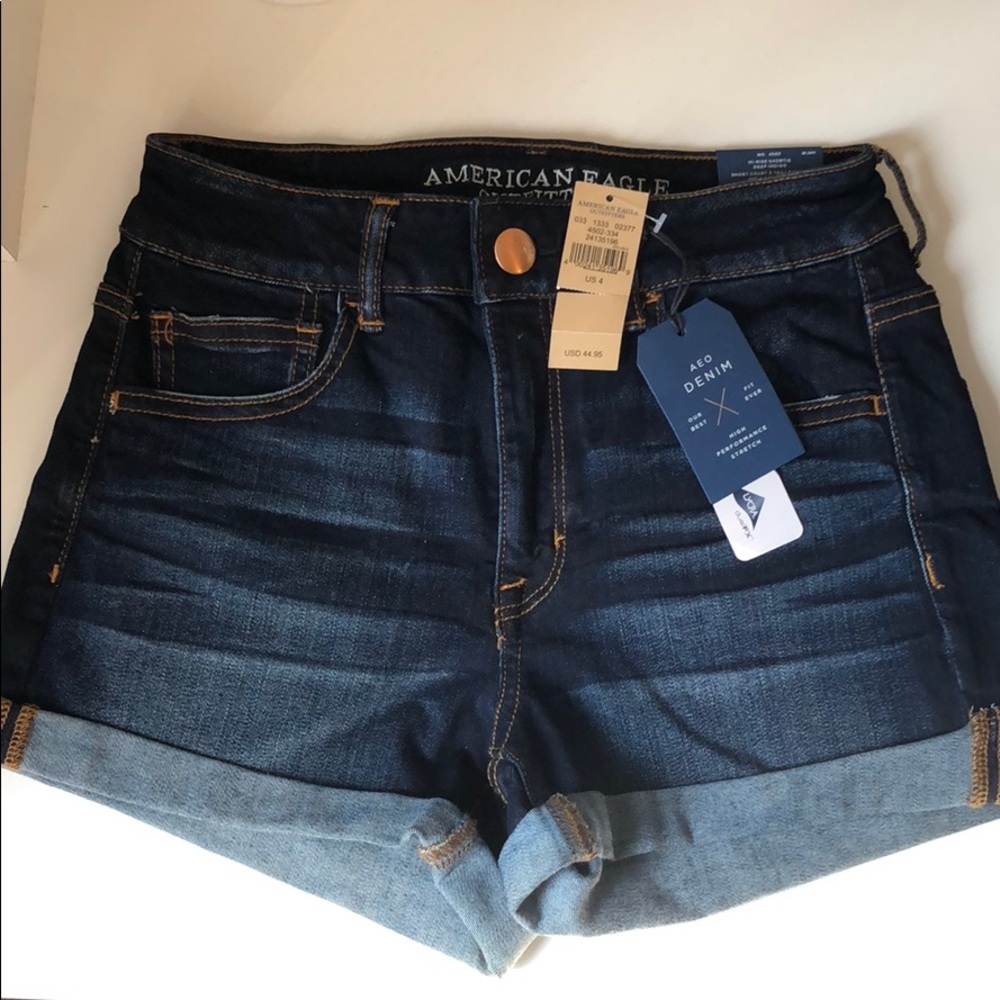 AEO denim hi-rise shortie